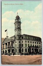 Canton Ohio~Downtown Court House~Clock Tower~c1910 Postcard picture