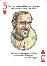 Charlton Heston Planet Apes 3 of Hearts - Hooray for Hollywood Playing Card picture
