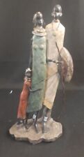 Vintage African Tribal Zulu Warrior Family ~ Wooden, Resin Composit /Sculpture picture