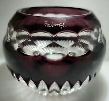 Faberge Nadya Amethyst Votive Candle Cut to Clear Signed Rare picture