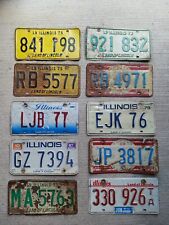 1973 & Years Up Illinois Lot of 10 Roadkill License Plates Scratch Dent Bent picture