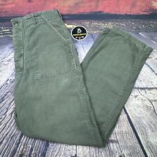 Vtg US Army Pants OG 107 Mens 32x32 Vietnam War Sateen Utility Green USA 60s 70s picture