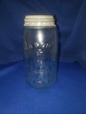 Antique Aqua Glass  Mason's Patent Nov. 30TH 1858 1/2 Half Gallon picture
