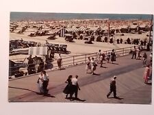 Atlantic City New Jersey Beach Cabanas And BoardWalk Posted 1958 Postcard picture