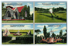 c1950's Multiview of Architectural Features at Elmlawn Cemetery NY Postcard picture