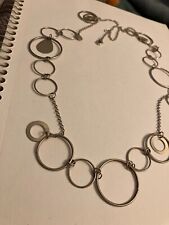 vintage estate silver tone ring  chain necklace picture