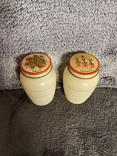 Vintage Anchor Hocking Salt & Pepper Shakers Tulips Used  picture