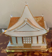 Vintage Capodimonte Limoges Oggetti Porcelain Pagoda w/ Swarovski Crystals picture