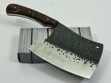 Handmade Carbon Steel Blade Kitchen Cleaver Chopper Full Tang Knife Sheath Resin picture