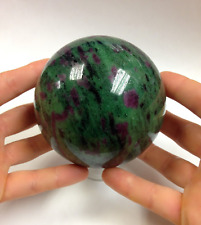 Large 90MM Green Zoisite Crystal Healing Aura Energy Reiki Stone Sphere Ball picture