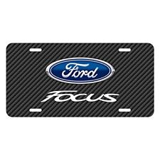 Ford Focus Black Carbon Fiber Look Graphic Metal License Plate picture