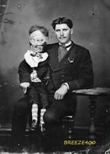Halloween Photo/Early 1900's/YOUNG MAN & VENTRILIQUIST DOLL/4X6 B&W Photo Rprt. picture