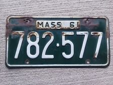 1961 Massachusetts License Plate 782 577 picture