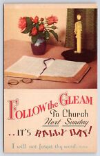 Lebanon Indiana~Wesleyan Methodist Sunday School Rally Day Psalm 19:16~Sept 1944 picture