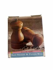 Mervyns Solid Oak Salt And Pepper Shakers New In Box picture
