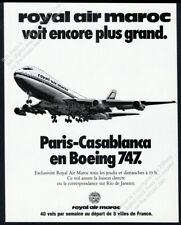 1978 Royal Air Maroc 747 plane art French vintage print ad picture