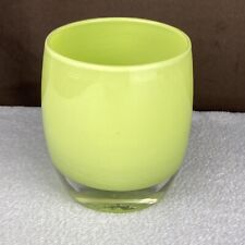 NEW GlassyBaby New Fern #0112 Green Art Glass Votive Candle Holder w/ Sticker picture