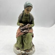 VINTAGE CERAMIC / PORCELAIN (T/C) WOMAN SITTING AND WORKING picture