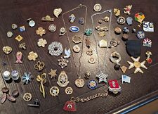 Masonic And Other Misc Pins Cufflinks Necklaces Locket Lot Vintage/Antique picture