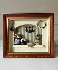 ⭐️ Vintage Wooden Hanging 3D Shadow Box Kitchen Scene Rustic Farmhouse picture