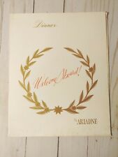 VINTAGE 1960s  S.S. ARIADNE WELCOME ABOARD 1ST CLASS DINNER MENU CRUISE SHIP picture