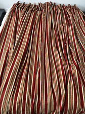 VTG Pinch Pleat Stripe Lined Drape Curtains Heavy Blackkout 2 Panels 100