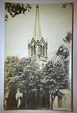 Real Photo Postcard Church Cathedral Real Photo Unknown Location Street View Vtg picture