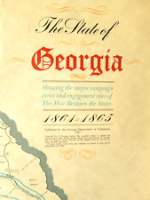 1961 Civil War Map of Battles 1861-1865 by The Georgia Department of Commerce picture