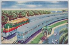 TRAIN RR Seaboard Air Line Silver Meteor NY-FL Streamliners Vintage Postcard D picture