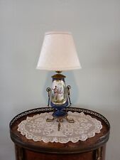 Antique French 19th c Sevres Style Porcelain & Ormolu Romantic Boudoir Lamp picture