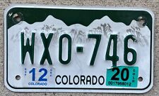 Colorade Motorcycle License Plate, Used, WXO-746 picture