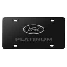 Ford Platinum 3D Dark Gray Logo on Black Stainless Steel License Plate picture