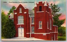 Camden AR Arkansas First Christian Church Of Arkansas c1940s Postcard picture