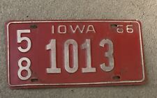 Iowa 1966 Vintage License Plate picture
