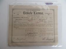 RARE Antique 1897 Indianapolis Indiana Bicycle City License Certificate picture
