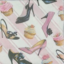 TWO Individual Napkins Fashion Shoes Lunch for Decoupage (103) picture