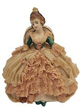Frankenthal Porcelain Dresden Lace Sitting Lady Figurine Ruffles *SEE DESC* picture
