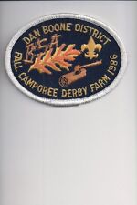 1986 Dan Boone District Fall Camporee Derby Farm patch picture