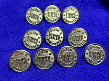 10 BOSTON & WORCESTER STREET RAILWAY COMPANY ( MA) UNIFORM BUTTONS 1902 7-NOS picture