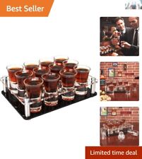 Modern Shot Glass Set of 12 with Scratch-Resistant Tray - Versatile Drinkware picture