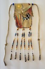 Medicine Bag Pouch Native American Indian Style Spiritual Paint Wild Horse Ooak picture
