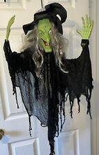 VTG Gemmy Wicked Witch Hanging Light Up Eyes Talks Motion Sensor Halloween USA picture