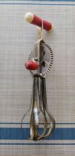 Vintage Metal Kitchen Hand Mixer | 1950s | Silver Egg Beater | Ecko | USA Red  picture