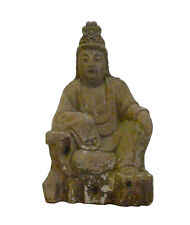 Chinese Rustic Distressed Finish Wood Kwan Yin Bodhisattva  statue cs909  picture