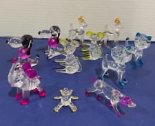 LOT OF 11 VINTAGE 1970s CLEAR ACRYLIC LUCITE ANIMAL FIGURES picture