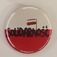 Vintage Solidarnosc Polish Trade Union Pinback Button Solidarity picture
