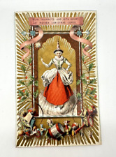 1870s Mother Christmas Antique Victorian Trade Card 4.5” X 3” *EXTREMELY RARE* picture