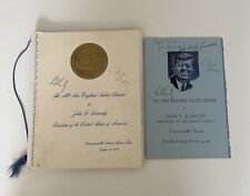 2 Ted Kennedy Signed JFK Dinner Programs - JFK's Last Visit to MA - October 1963 picture