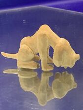 Vintage Hand Carved Wooden Bloodhound Dog Figurine 3 In Long picture