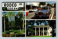 Beverly Hills CA-California Rodeo Dr., The Beverly, Car, Mansion Chrome Postcard picture